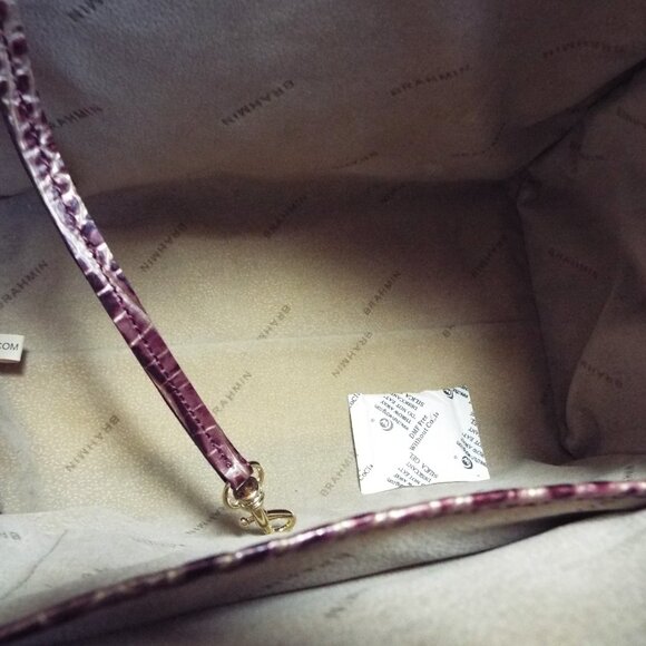 BRAHMIN CAROLINE MELBOURNE PORT OMBRE LEATHER SATCHEL...